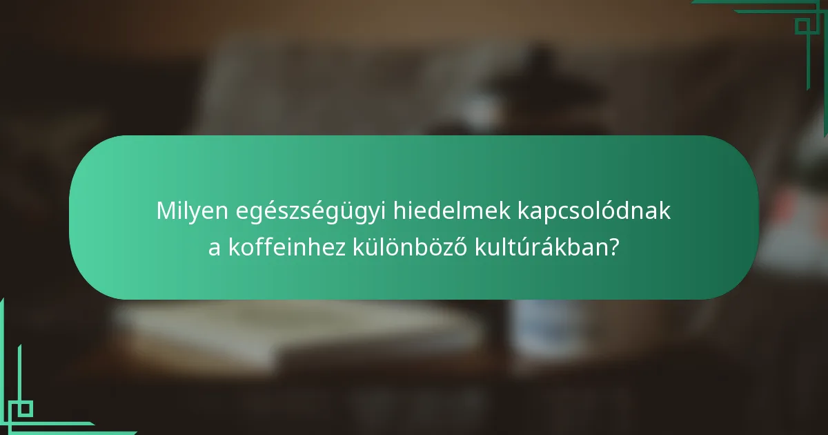 Milyen egészségügyi hiedelmek kapcsolódnak a koffeinhez különböző kultúrákban?